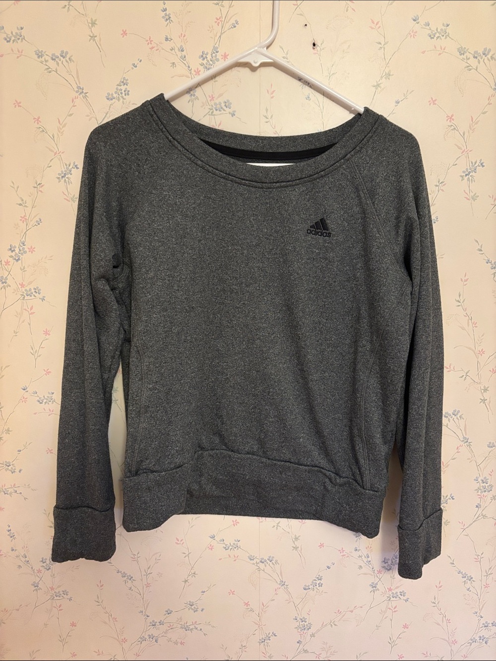 adidas Dark Gray Crewneck Pullover Sweatshirt